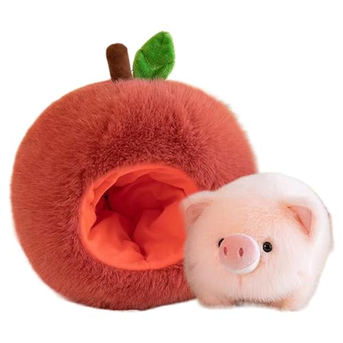 Duroecsain Plüschtier, Rosa, Cartoon, niedliches Plüschtier – Set aus Plüschtieren, rosa | Kuschelkissen in Fruchtform, Plüschspielzeug von Duroecsain