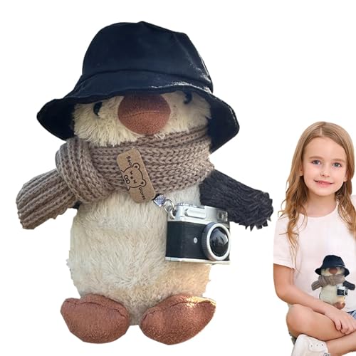 Duroecsain Plüschtier Pinguin, Plüsch-Pinguin, niedlich, 6,3 Zoll mit Hut – weiches Plüschtier Pinguin und Winter-Plüschtier, Meerestiere von Duroecsain