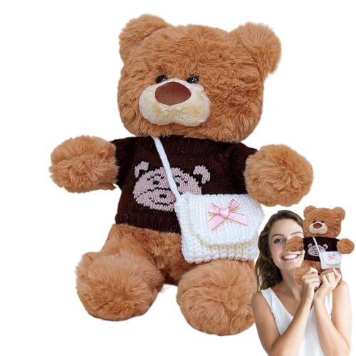 Duroecsain Plüschtier mit Kleidung, niedlicher Teddybär mit Kleidung, Tierkissen aus Plüsch, dekorativ, Bär, Spielzeug, niedlich, abnehmbare Kleidung für die Kleinen Duroecsain Plüschtier mit Kleidung, niedlicher Teddybär mit Kleidung, Tierkissen aus Plüsch, dekorativ, Bär, Spielzeug, niedlich, abnehmbare Kleidung für die Kleinen von Duroecsain