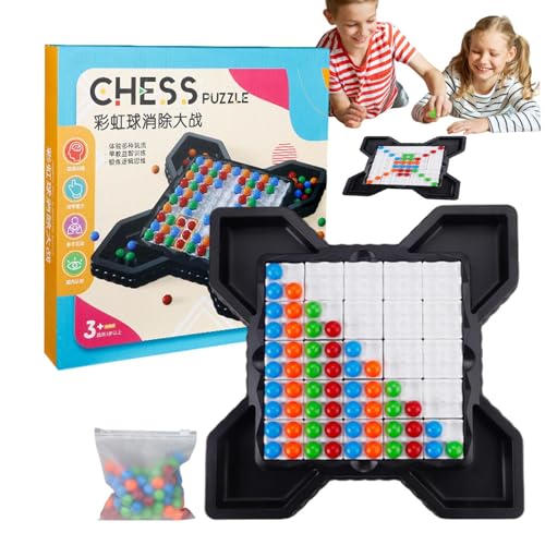 Duroecsain Regenbogenschachbrett, Rainbow Ball Elimination Game - Rainbow Ball Brettspiel - Roman Puzzle Schachspielzeug Set für Kinder Erwachsene Mädchen Teenager Kinder 2-4 Spieler von Duroecsain