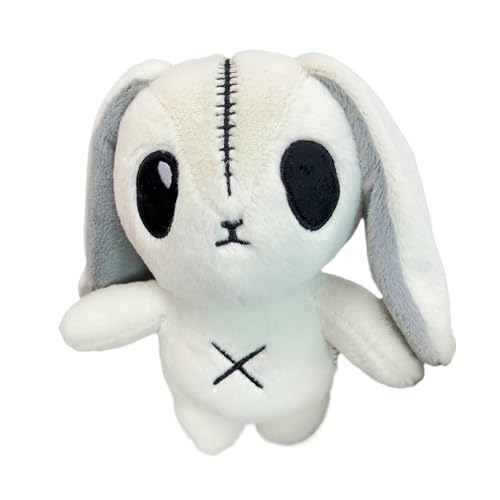 Duroecsain Stoffhase Plüschtier - Weiche Dekokissen | Goth Kaninchen Plüsch Halloween Kuscheltier - Für Kinder Mädchen Erwachsene Bett Wohnzimmer Sofa Party Urlaub Ostern Reisen von Duroecsain