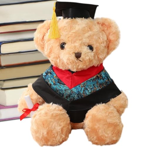 Duroecsain Stopfer Abschlussbär, Abschlussbär - Sammlerpuppe Soft Throw Pillow,Abschlussbär ausgestopftes Spielzeugplüschtier mit Kleidung und für Zeremonie Party Glückwunsch von Duroecsain