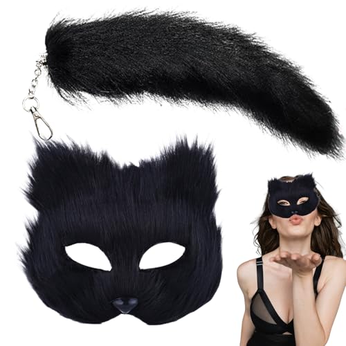 Duroecsain Tier-Cosplay-Maskerade, Tier-Cosplay-Maskerade, Tierschwanz-Set – Rollenspiel-Kostüm für Frauen, Tierkleidung, Karneval Duroecsain Tier-Cosplay-Maskerade, Tier-Cosplay-Maskerade, Tierschwanz-Set – Rollenspiel-Kostüm für Frauen, Tierkleidung, Karneval von Duroecsain