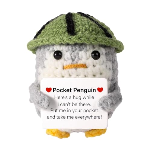 Positiver Taschen-Pinguin, lustiges Pinguin-Spielzeug mit Karte, positiv, niedlich, Wolle, emotionale Unterstützung, Tierhäkeln, Geschenk zur Ermutigung Positiver Taschen-Pinguin, lustiges Pinguin-Spielzeug mit Karte, positiv, niedlich, Wolle, emotionale Unterstützung, Tierhäkeln, Geschenk zur Ermutigung von Duroecsain