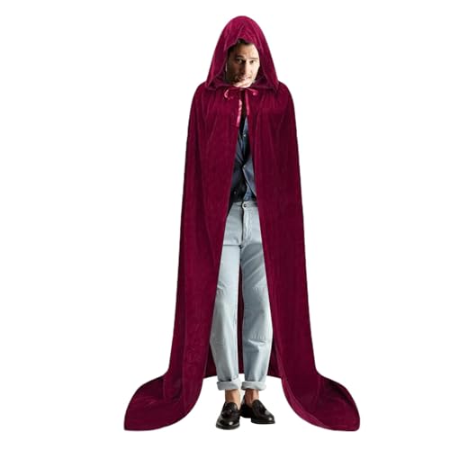 Vampir-Kostüm für Erwachsene, Umhang mit Kapuze, Cosplay-Umhang aus Samt, Vampir-Samt, Halloween-Kostüm, elegant und cool, Unisex, für Herren Vampir-Kostüm für Erwachsene, Umhang mit Kapuze, Cosplay-Umhang aus Samt, Vampir-Samt, Halloween-Kostüm, elegant und cool, Unisex, für Herren von Duroecsain