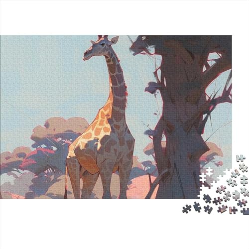 Giraffe, 1000 Teile, für Erwachsene, lustiges Puzzle, Herausforderung, pädagogisches Bildungsspiel, Stressabbau-Spielzeug, Dekoration, Spielzeug, Denkspiel, 1000 Stück (75 x 50 cm) von Durratou