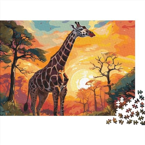 Giraffen-Puzzle, 500 Teile, Erwachsenenspielzeug, Bildungsspiel, Spielzeug, Spaß, Stressabbau, intellektuelles Spiel, Dekoration, Entspannung und Intelligenz, 500 Stück (52 x 38 cm) von Durratou