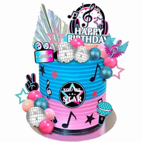 Dusenly 30 Stück Musik-Kuchenaufsätze, Musikliebhaber, Happy Birthday-Kuchenaufsatz, Mädchen, Disco, Musik, Thema, Geburtstagsparty, Dekoration Dusenly 30 Stück Musik-Kuchenaufsätze, Musikliebhaber, Happy Birthday-Kuchenaufsatz, Mädchen, Disco, Musik, Thema, Geburtstagsparty, Dekoration von Dusenly