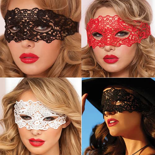 Dusenly 4 stücke Maskerade Kostüm Maske Halbes Gesicht Sexy Spitzenmasken für Männer Frauen Party Ball Kostüm Halloween Maske von Dusenly