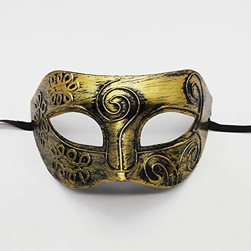 Dusenly Maskerade Maske Herren Venezianische Party Ball Masken Vintage Halloween Kostüm Karneval Maske für Verkleidung Cosplay Proms Karneval Dekorationen (Gold) von Dusenly
