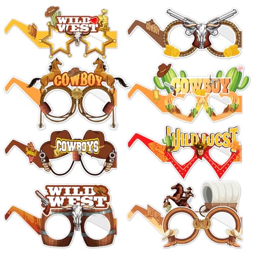 Dusenly Western-Cowboy-Brille, Wilder Westen, Papierbrille, Cowboy-Requisiten, Western-Party-Brille, Geburtstagsparty-Dekoration, Zubehör, 16 Stück Dusenly Western-Cowboy-Brille, Wilder Westen, Papierbrille, Cowboy-Requisiten, Western-Party-Brille, Geburtstagsparty-Dekoration, Zubehör, 16 Stück von Dusenly