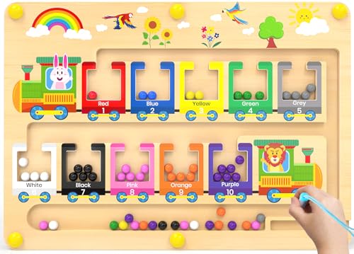 Dusor Montessori Spielzeug ab 2 3 4 5 6 Jahre Mädchen Jungen, Magnetspiel Labyrinth Spiel, Kinderspielzeug ab 2 3 Jahre, Ostergeschenke Kinder Holzspielzeug Zahlen & Farben Lernspiele Motorikspielzeug Dusor Montessori Spielzeug ab 2 3 4 5 6 Jahre Mädchen Jungen, Magnetspiel Labyrinth Spiel, Kinderspielzeug ab 2 3 Jahre, Ostergeschenke Kinder Holzspielzeug Zahlen & Farben Lernspiele Motorikspielzeug von Dusor