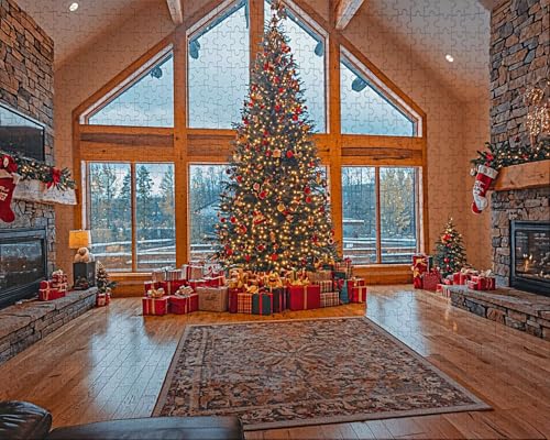 Puzzle 1000 Teile, Puzzle Erwachsene, Weihnachtsbaum Puzzlematte, Indoor-Puzzlematte-Kreativspiel zur Entspannung von Erwachsenen und Erziehung Geschenk, Geschenke auf der Ganzen U-2 von Duuanxin