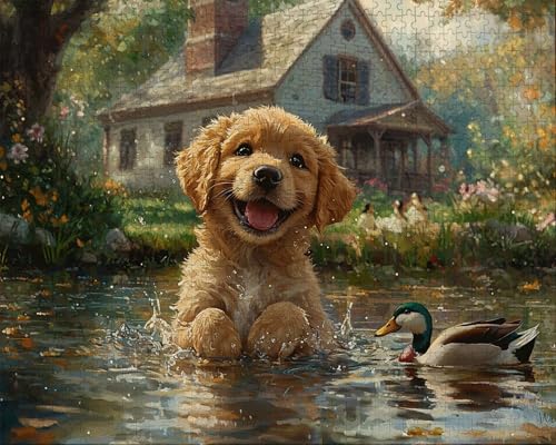 Puzzle 1314 Teile Erwachsene Warmes Zuhause 75x50cm Puzzles für Erwachsene Lernspiel Herausforderungsspielzeug 1314 Teilige Spiel Puzzlematte Ente, Tier Puzzlematte, Geschenk F-6 von Duuanxin