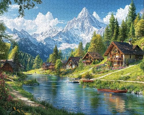 Puzzle 2000 Teile Erwachsene Warmes Zuhause 70.5x99.5cm Puzzles für Erwachsene Lernspiel Herausforderungsspielzeug 2000 Teilige Spiel Puzzlematte GrüN, Wald Puzzlematte, Geschenk Q-3 von Duuanxin