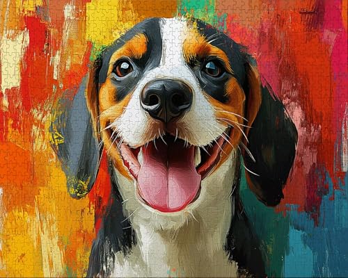 Puzzle 2000 Teile Erwachsene Warmes Zuhause 70.5x99.5cm Puzzles für Erwachsene Lernspiel Herausforderungsspielzeug 2000 Teilige Spiel Puzzlematte Hund, Tier Puzzlematte, Geschenk T-7 von Duuanxin