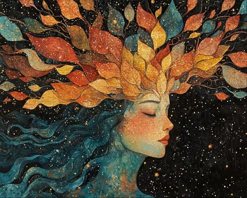 Puzzle 2000 Teile Erwachsene Warmes Zuhause 70.5x99.5cm für Erwachsene Lernspiel Herausforderungsspielzeug 2000 Teilige Spiel Puzzle Frau, BläTter, Gift C-7 von Duuanxin