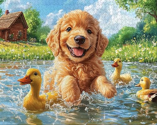 Puzzle 3000 Teile, Puzzle Erwachsene, Hund Puzzlematte, Indoor-Puzzlematte-Kreativspiel zur Entspannung von Erwachsenen und Erziehung Ente, Geschenke auf der Ganzen Welt T-2 von Duuanxin