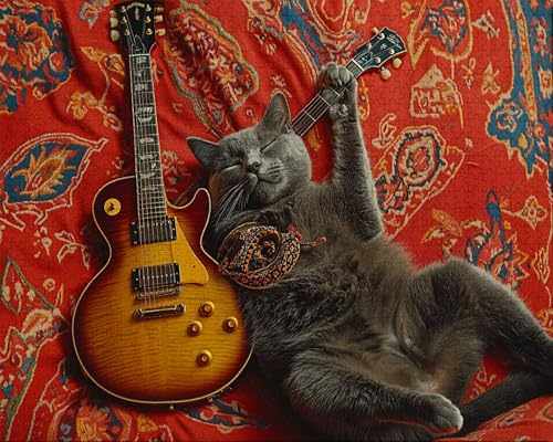 Puzzle 4000 Teile Erwachsene Warmes Zuhause 87.5x141.5cm Puzzles für Erwachsene Lernspiel Herausforderungsspielzeug 4000 Teilige Spiel Puzzlematte Gitarre, Tier Puzzlematte, Gift F-9 von Duuanxin