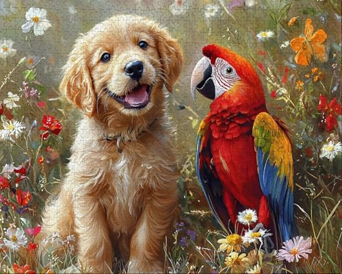 Puzzle 4000 Teile Erwachsene Warmes Zuhause 87.5x141.5cm Puzzles für Erwachsene Lernspiel Herausforderungsspielzeug 4000 Teilige Spiel Puzzlematte Papagei, Anlage Puzzlematte, Gift B-5 von Duuanxin