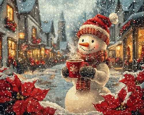 Puzzle 4000 Teile Erwachsene Zuhause 87.5x141.5cm Puzzles für Erwachsene Lernspiel Herausforderungsspielzeug 4000 Teilige Puzzlematte Anlage, Schneemann Puzzlematte, Geschenk R-5 von Duuanxin