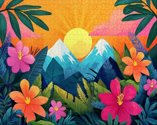 Puzzle 5000 Teile, Puzzle Erwachsene, Anlage, Indoor -Puzzlematte-Kreativspiel zur Entspannung von Erwachsenen und Erziehung Oder Als Geschenk Sonnenaufgang, Geschenke U-9 von Duuanxin