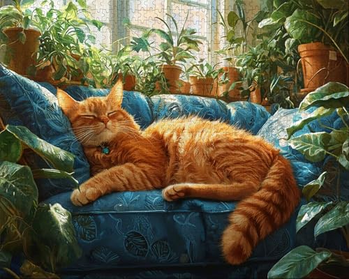 Puzzle 5000 Teile, Puzzle Erwachsene, Sofa, Indoor -Puzzlematte-Kreativspiel zur Entspannung von Erwachsenen und Erziehung Oder Als Geschenk Katze, Geschenke R-2 von Duuanxin