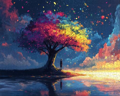 Puzzle 5000 Teile, Puzzle Erwachsene, Sternenhimmel, Indoor -Puzzlematte-Kreativspiel zur Entspannung von Erwachsenen Erziehung Oder Als Geschenk MeeresoberfläChe, Gift R-1 von Duuanxin