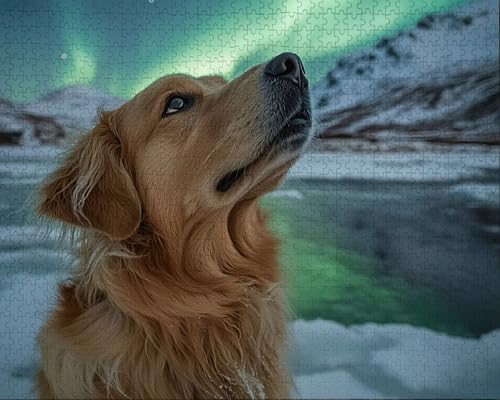 Puzzle 6000 Teile Erwachsene Warmes Zuhause 105.5x179.5cm Puzzles für Erwachsene Lernspiel Herausforderungsspielzeug 6000 Teilige Spiel Puzzlematte Hund, Aurora Puzzlematte, Gift R-7 von Duuanxin
