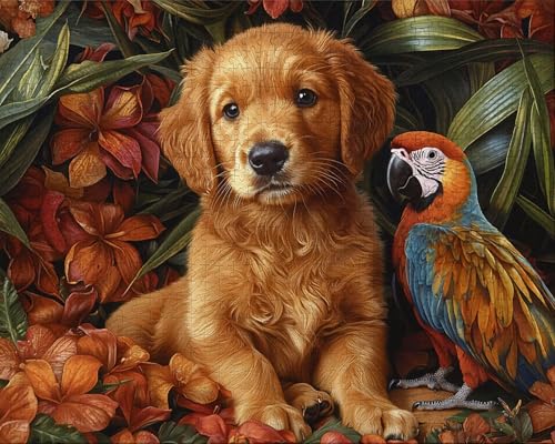 Puzzle 6000 Teile Erwachsene Warmes Zuhause 105.5x179.5cm Puzzles für Erwachsene Lernspiel Herausforderungsspielzeug 6000 Teilige Spiel Puzzlematte Papagei, Tier Puzzlematte, Gift Y-7 von Duuanxin