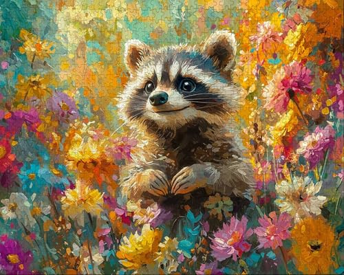 Puzzle 6000 Teile Erwachsene Zuhause 105.5x179.5cm Puzzles für Erwachsene Lernspiel Herausforderungsspielzeug 6000 Teilige Puzzlematte Blume, WaschbäR Puzzlematte, Geschenk P-2 von Duuanxin