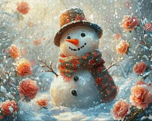Puzzle 6000 Teile Erwachsene Zuhause 105.5x179.5cm Puzzles für Erwachsene Lernspiel Herausforderungsspielzeug 6000 Teilige Puzzlematte Schneemann, Rose Puzzlematte, Geschenk I-3 von Duuanxin