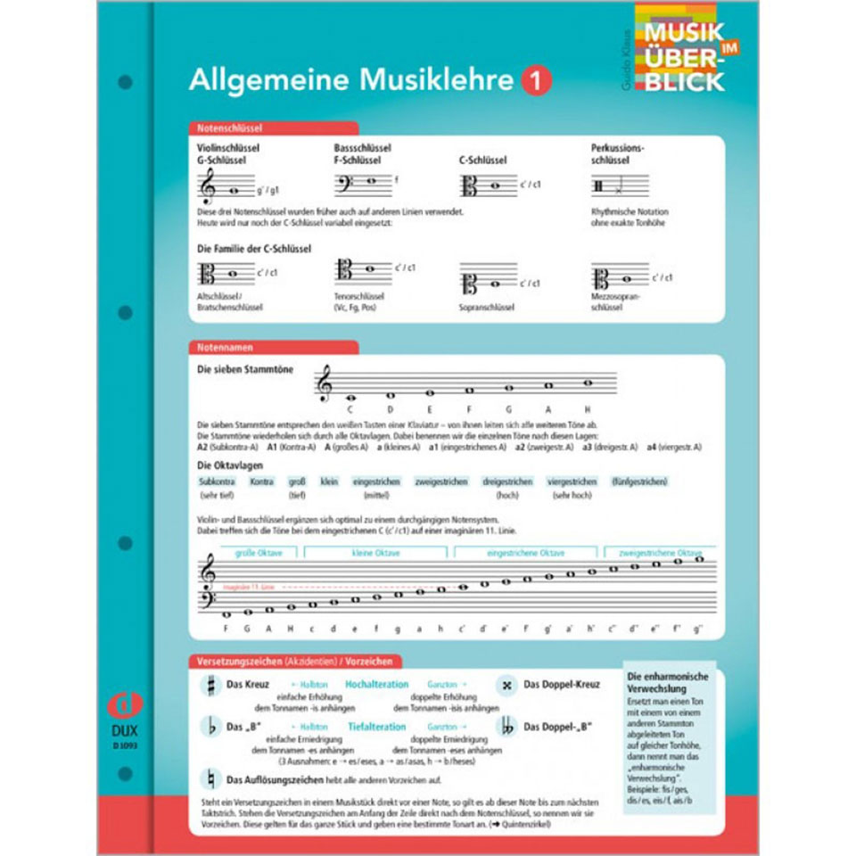 Dux Allgemeine Musiklehre 1 Musik im Überblick Musiktheorie Dux Allgemeine Musiklehre 1 Musik im Überblick Musiktheorie von Dux