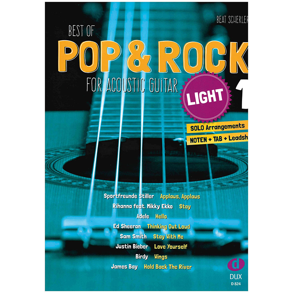 Dux Best of Pop & Rock for Acoustic Guitar light 1 Notenbuch von Dux