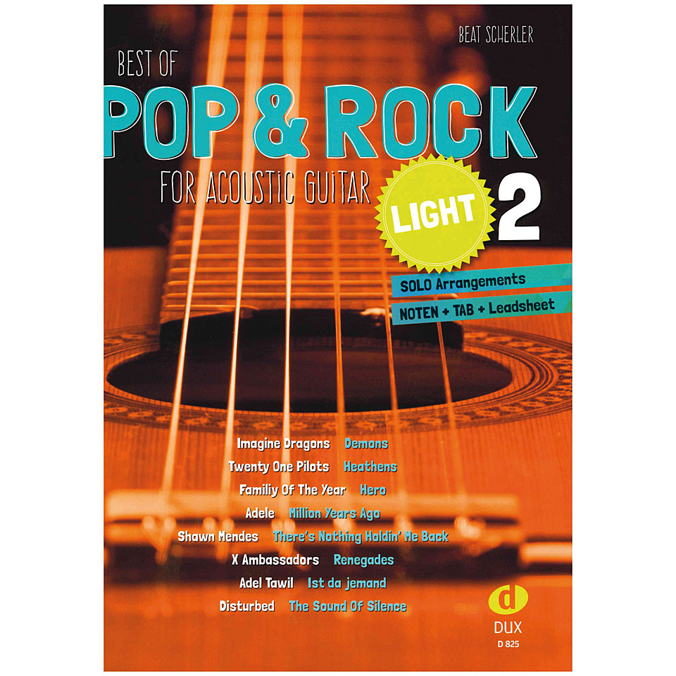Dux Best of Pop & Rock for Acoustic Guitar light 2 Notenbuch von Dux