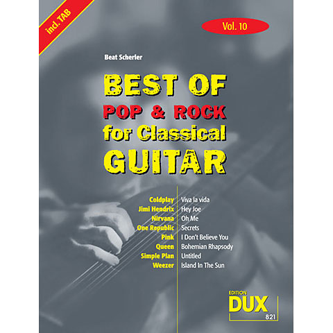 Dux Best of Pop & Rock for Classical Guitar Vol.10 Notenbuch von Dux