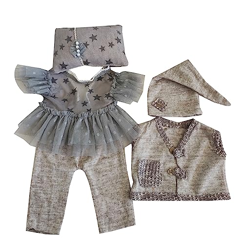 Duyeuau Baby-Foto-Kopfschmuck, Mütze, Spitzen-Outfit, Fotokleidung, Baby-Fotoshooting-Posierkissen, Neugeborenen-Duschkissen, 6 Stück Duyeuau Baby-Foto-Kopfschmuck, Mütze, Spitzen-Outfit, Fotokleidung, Baby-Fotoshooting-Posierkissen, Neugeborenen-Duschkissen, 6 Stück von Duyeuau