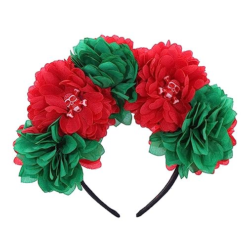 Duyeuau Fee Halloween Schädel Stirnband Handgemachte Blume Haarreifen Kostüm Kopfbedeckung Geburtstag Cosplay Kopfbedeckung Kostüm von Duyeuau