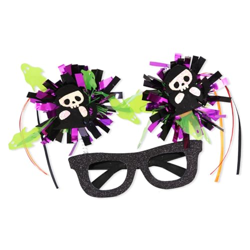 Duyeuau Festliche Brille Halloween Glitzer Brille Foto Requisiten für Teenager Erwachsene Schädel Frühling für Party Feier Duyeuau Festliche Brille Halloween Glitzer Brille Foto Requisiten für Teenager Erwachsene Schädel Frühling für Party Feier von Duyeuau