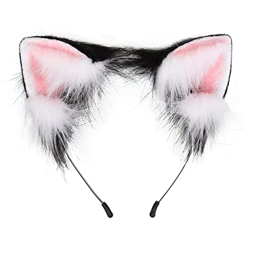Duyeuau Haarreif für Damen, Tier, für Ohren, Plüsch, pelzig, handgefertigt, Anime, für Halloween, Weihnachten, Cosplay-Zubehör Duyeuau Haarreif für Damen, Tier, für Ohren, Plüsch, pelzig, handgefertigt, Anime, für Halloween, Weihnachten, Cosplay-Zubehör von Duyeuau