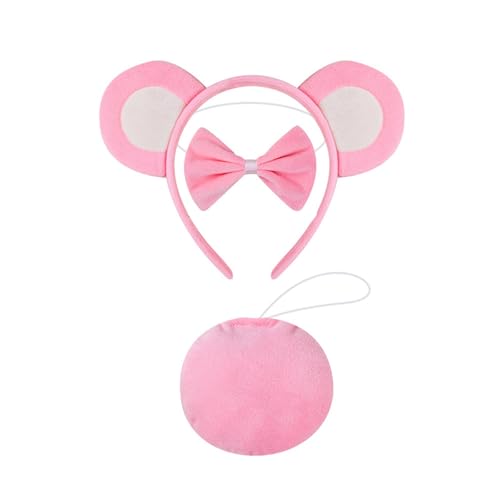 Duyeuau Haarteil mit Cartoon-Bär-Ohren, verstellbare Schleifen, Krawatte, kurzes Kleid, Cosplay-Zubehör für Kinder und Jugendliche Duyeuau Haarteil mit Cartoon-Bär-Ohren, verstellbare Schleifen, Krawatte, kurzes Kleid, Cosplay-Zubehör für Kinder und Jugendliche von Duyeuau