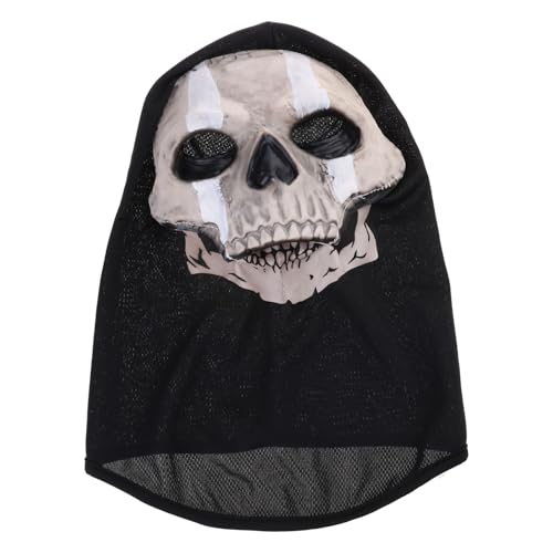 Duyeuau Halloween-Totenkopf-Horror-Kopf, dekoratives Ornament für Make-up, Bühnenauftritte, Party-Requisiten von Duyeuau
