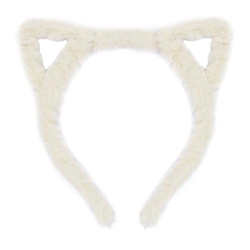 Duyeuau Pelziges Tierohr-Haarband mit 3D-Katzenohren, Stirnband für Mädchen und Frauen, Party-Requisiten, Anime-Kopfbedeckung, dekorativer Kinder-Kopfschmuck von Duyeuau