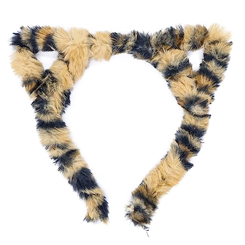 Duyeuau Pelziges Tierohr-Haarband mit 3D-Katzenohren, Stirnband für Mädchen und Frauen, Party-Requisiten, Anime-Kopfbedeckung, dekorativer Kinder-Kopfschmuck von Duyeuau