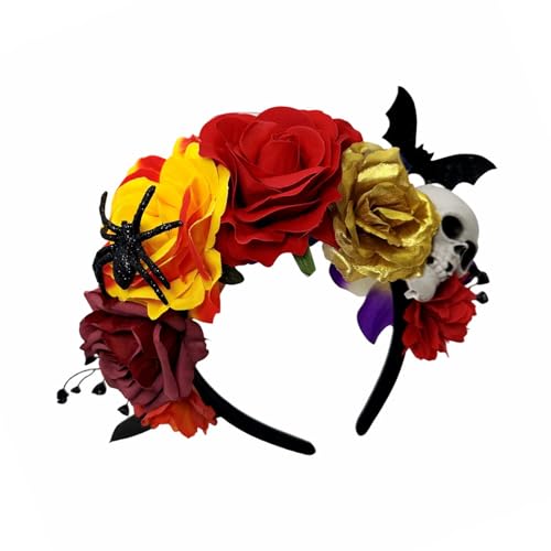 Duyeuau Realistisches Kunstblumen-Haarband mit Totenkopf für Halloween-Partys, Kostümzubehör, dunkle Serie, Rollenspiel, Kopfschmuck, Rosenhaarband für Partys Duyeuau Realistisches Kunstblumen-Haarband mit Totenkopf für Halloween-Partys, Kostümzubehör, dunkle Serie, Rollenspiel, Kopfschmuck, Rosenhaarband für Partys von Duyeuau
