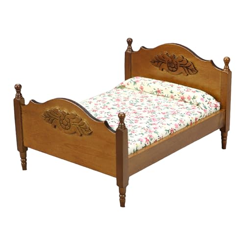 Schlafzimmer zum Spielen Spielzeug Pretend For Play Bed For Doll House Furniture Realistic Miniature Display Model Figures Bed For Tod von Duyeuau