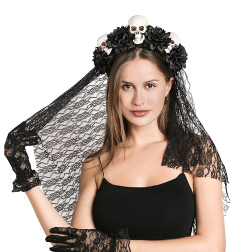 Skelett-Haarschmuck, Schleier-Accessoire mit elastischem Rahmen, geeignet für den täglichen Gebrauch und Bühnenauftritte, dunkler Gothic-Kopfschmuck Skelett-Haarschmuck, Schleier-Accessoire mit elastischem Rahmen, geeignet für den täglichen Gebrauch und Bühnenauftritte, dunkler Gothic-Kopfschmuck von Duyeuau