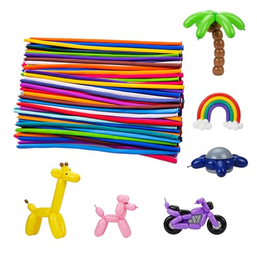 100 Stück Lange Bunte Modellierballons, Luftballons zum Formen und Modellieren, Magic Ballons Set für Tierfiguren, Zauberballons in Mehrfarben, Perfekte Deko für Hochzeiten, Geburtstage und Partys 100 Stück Lange Bunte Modellierballons, Luftballons zum Formen und Modellieren, Magic Ballons Set für Tierfiguren, Zauberballons in Mehrfarben, Perfekte Deko für Hochzeiten, Geburtstage und Partys von DvBCNMe