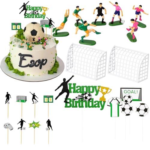21 Stück Tortendeko Fussball,Fußball-Kuchendekorationsset, Fußball Geburtstag Deko Für Kinder, Fußball-Themenparty-Zubehör Mit Spielerfiguren Und Toren, Ideal Für Fußballfan-Partys 21 Stück Tortendeko Fussball,Fußball-Kuchendekorationsset, Fußball Geburtstag Deko Für Kinder, Fußball-Themenparty-Zubehör Mit Spielerfiguren Und Toren, Ideal Für Fußballfan-Partys von DvBCNMe