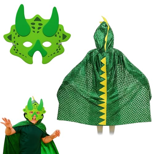 Dinosaurier Umhang Cosplay Köstum Cape Kinder Dino Mask Drachen Mantel Kleidung Dino Kostüm Kapuzenumhang Verkleidung Dinosaurier Umhang Cosplay Köstum Cape Kinder Dino Mask Drachen Mantel Kleidung Dino Kostüm Kapuzenumhang Verkleidung von DvBCNMe